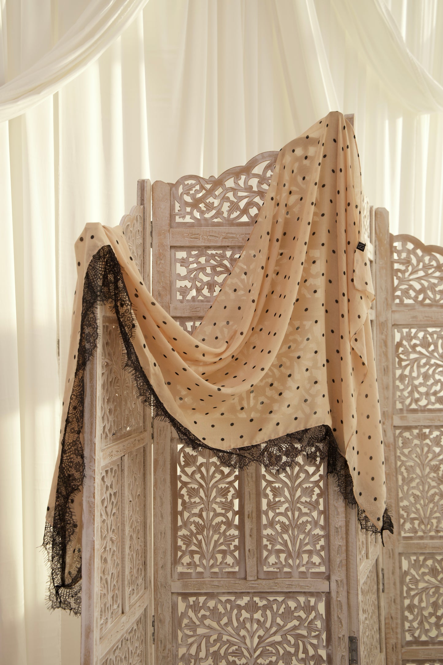 BUTTER YELLOW POLKA LACE
