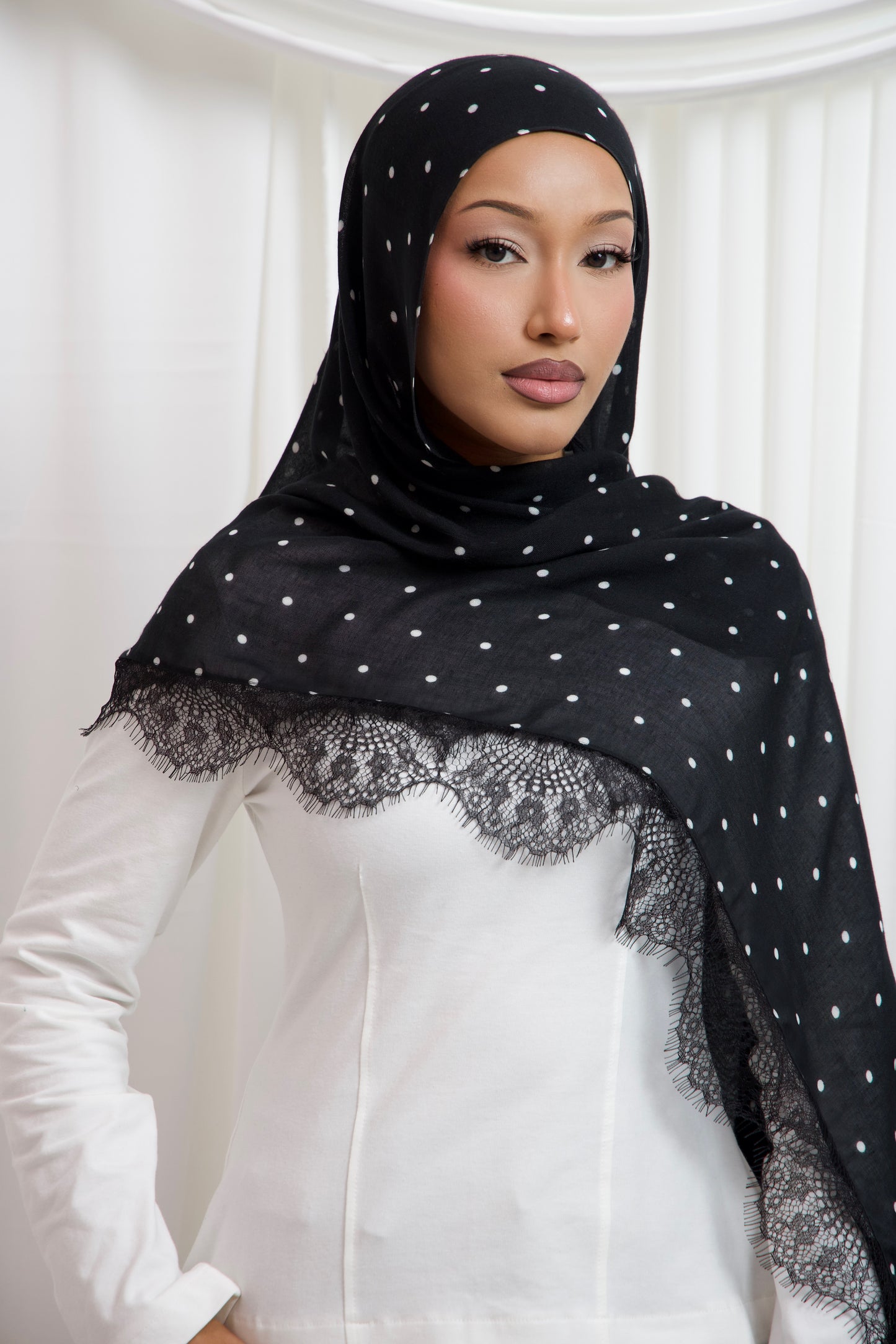 NOIR POLKA LACE