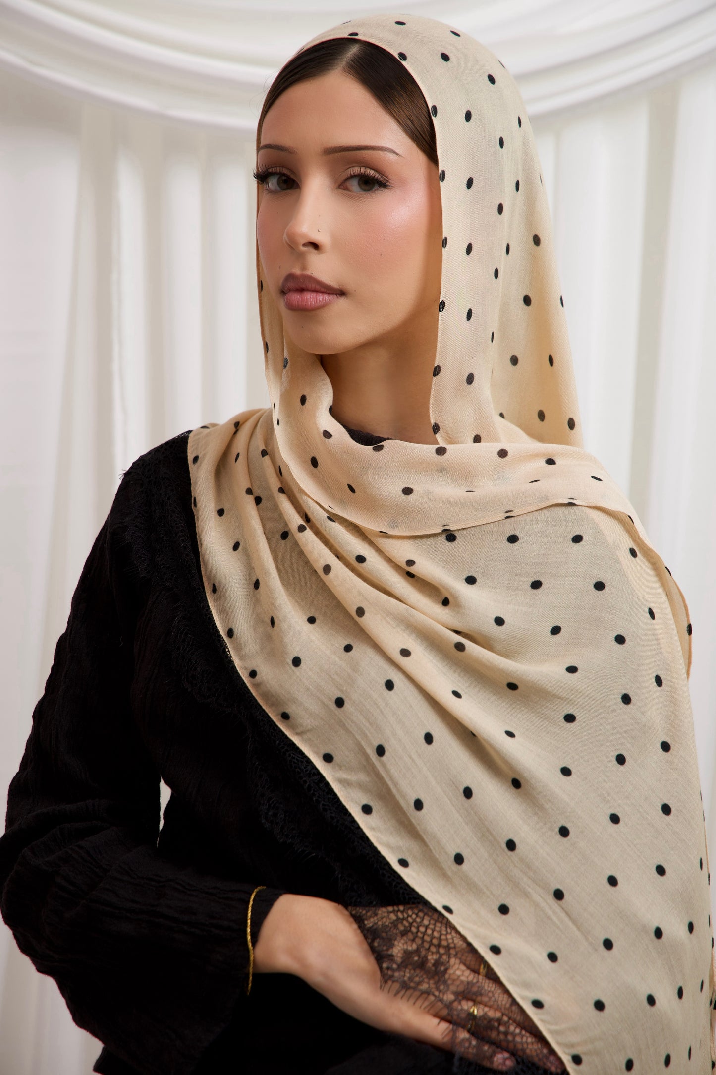 BUTTER YELLOW POLKA LACE